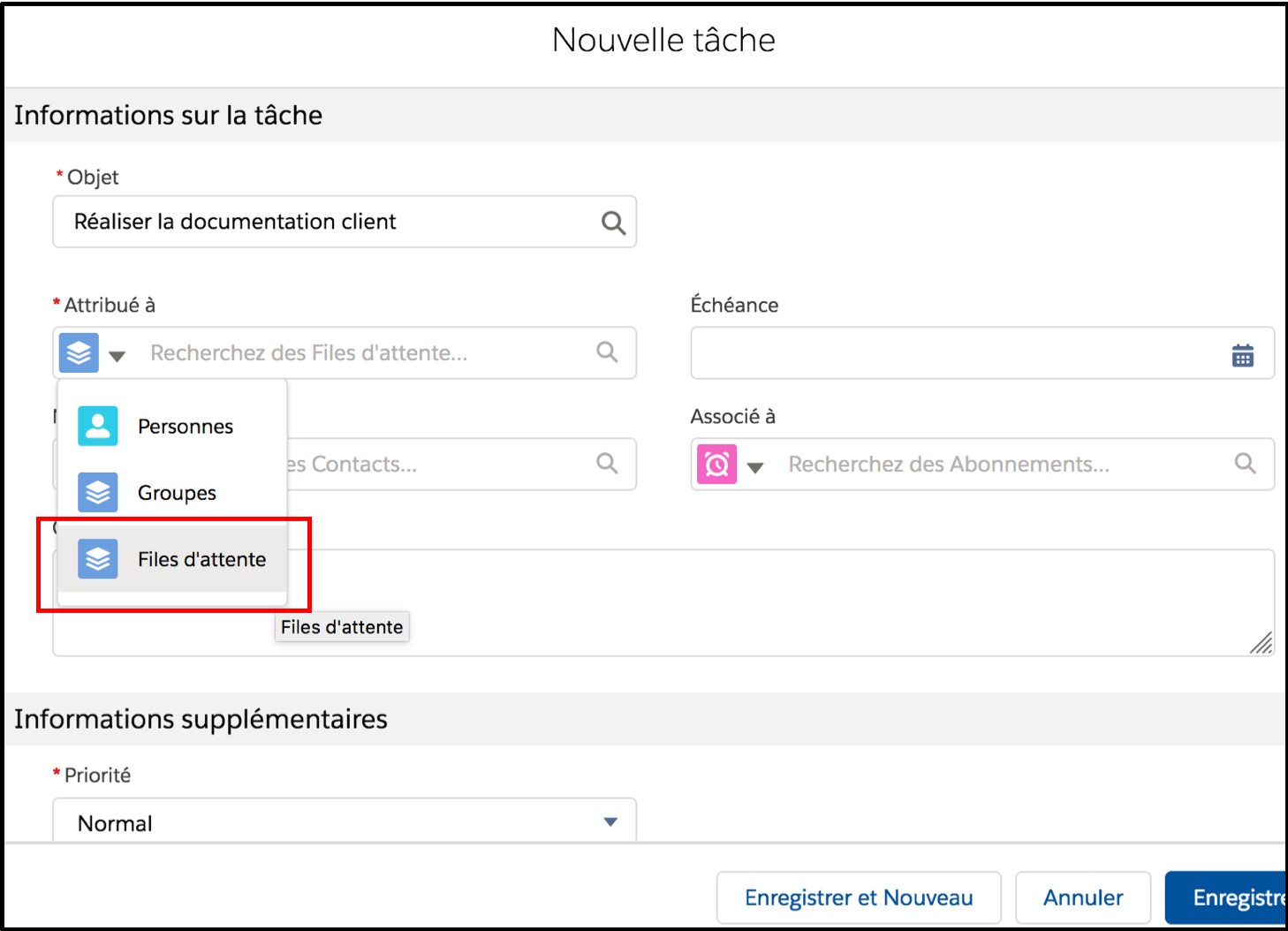 Salesforce Spring ‘20 File Attente Tâche